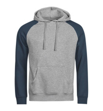UNLAGERT Zweifarbiger Kapuzenpullover, Heather/Tinte