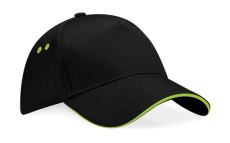 Ultimative 5-Panel-Kappe – Sandwich-Schild, schwarz/limettengrün