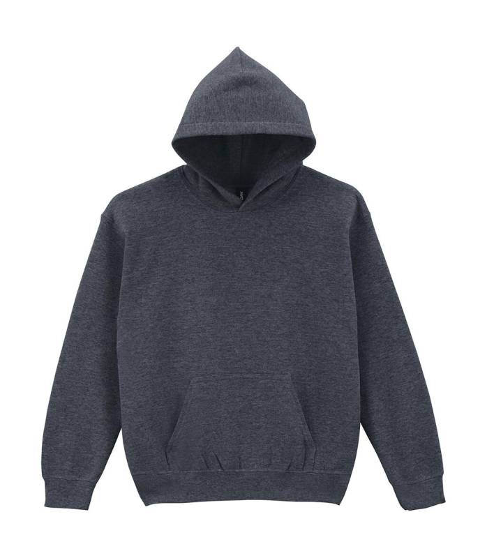 Kapuzenpullover für Jugendliche aus schwerem Material, Dunkelgrau meliert – Gildan (1)