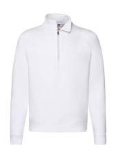 Premium-Sweatshirt mit Reißverschlusskragen, weiß