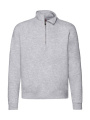 Premium-Sweatshirt mit Reißverschlusskragen, graumeliert, Heidegrau