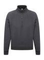 Premium-Sweatshirt mit Reißverschlusskragen, Dunkelgrau meliert