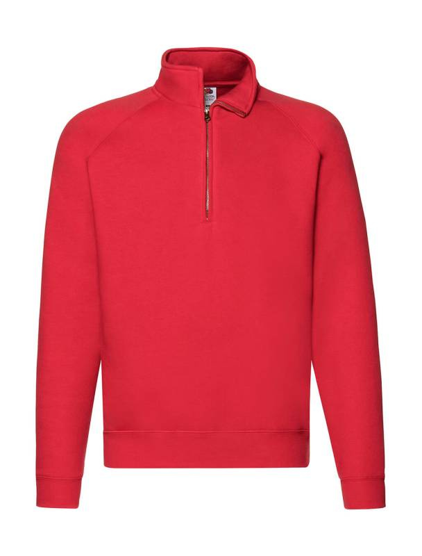 Premium-Sweatshirt mit Reißverschlusskragen, rot – Fruit of the Loom (1)