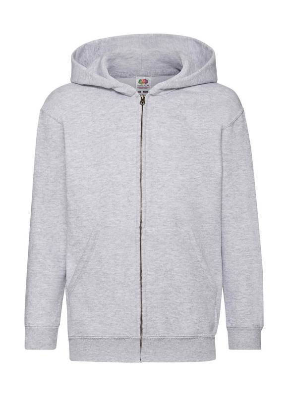 Klassische Kinder-Sweatjacke mit Kapuze, graumeliert – Fruit of the Loom (1)