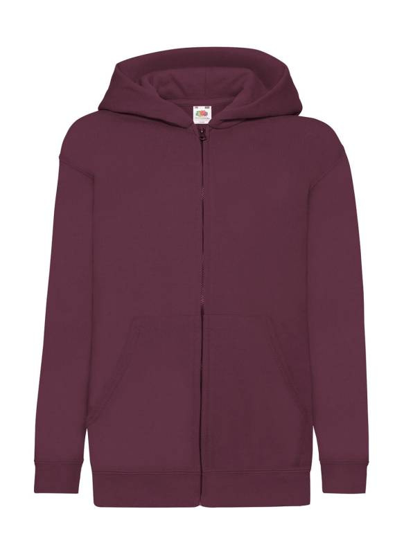 Klassische Kinder-Sweatjacke mit Kapuze, bordeauxrot – Fruit of the Loom (1)