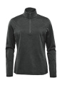 Treeline Damen-Pullover mit 1/4-Reißverschluss, Schwarz meliert