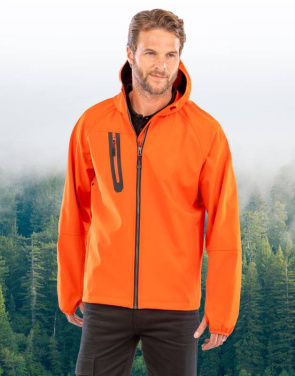 3-lagige, bedruckte Softshell-Kapuzenjacke aus Recyclingmaterial, marineblau/marineblau – Result Recycled, Marine/Marine (2)