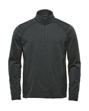 Treeline Herren-Pullover mit 1/4-Reißverschluss, Schwarz meliert