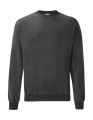Klassisches Set-In-Sweatshirt, Dunkelgrau meliert