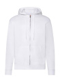Klassische Kapuzen-Sweatjacke, weiß