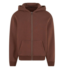 Flauschiger Kapuzenpullover mit Reißverschluss, Schokoladenbraun