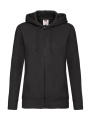 Premium Kapuzen-Sweatjacke für Damen, schwarz