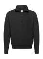 Klassisches Sweatshirt mit Reißverschlusskragen, schwarz
