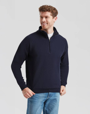 Klassisches Sweatshirt mit Reißverschlusskragen, schwarz – Fruit of the Loom (3)