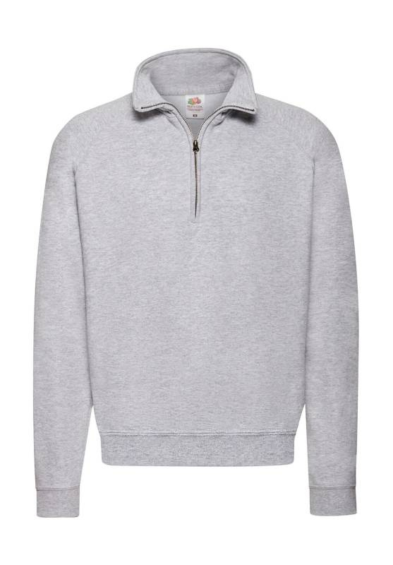 Klassisches Sweatshirt mit Reißverschlusskragen, graumeliert – Fruit of the Loom (1)