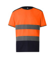Zweifarbige Warn-T-Shirts, orange/marineblau