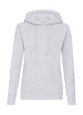 Klassischer Damen-Kapuzenpullover, graumeliert
