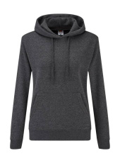Klassischer Damen-Kapuzenpullover, Dunkelgrau meliert