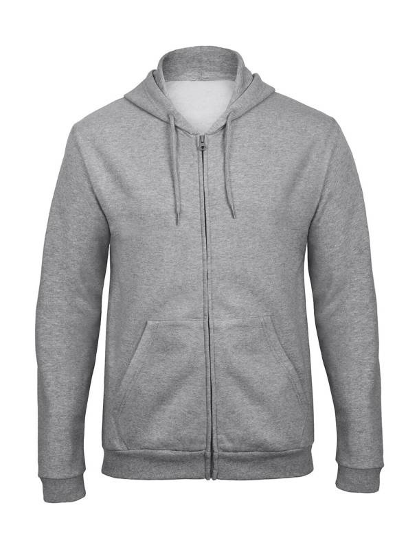 ID.205 50/50 Kapuzenpullover mit durchgehendem Reißverschluss, Unisex, graumeliert – B&C (1)