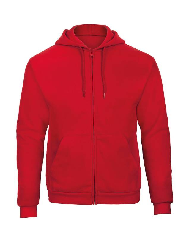 ID.205 50/50 Kapuzenpullover mit durchgehendem Reißverschluss, Unisex, rot – B&C (1)