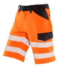 Sicherheitsshorts aus recyceltem Stretchmaterial, fluoreszierendes Orange
