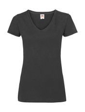 Damen Valueweight V-Ausschnitt T-Shirt, schwarz