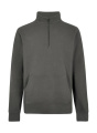 Piqué-Sweatshirt mit 1/4-Reißverschluss, dunkelgrau