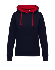Originals Contrast Kapuzensweatshirt für Damen, Dunkelschwarz/Rot
