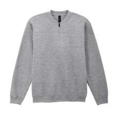 Softstyle Midweight Fleece-Sweatshirt für Erwachsene mit 1/4-Reißverschluss, Sportgrau