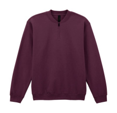 Softstyle Midweight Fleece-Sweatshirt für Erwachsene mit 1/4-Reißverschluss, Kastanienbraun