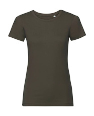 Damen-T-Shirt aus reiner Bio-Baumwolle, Dunkelolivgrün