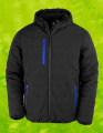 Schwarze, wattierte Winterjacke von Compass, schwarz/königsblau