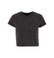 Vintage-Crop-Top für Damen, schwarz