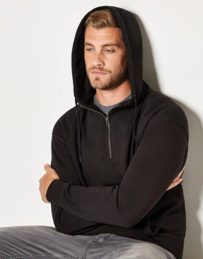 Kapuzenpullover mit 1/4-Reißverschluss in regulärer Passform, graumeliert – Kustom Kit (3)