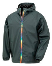 Wasserdichte Prism PU-Jacke mit recycelter Rückseite, Schwarze Olive