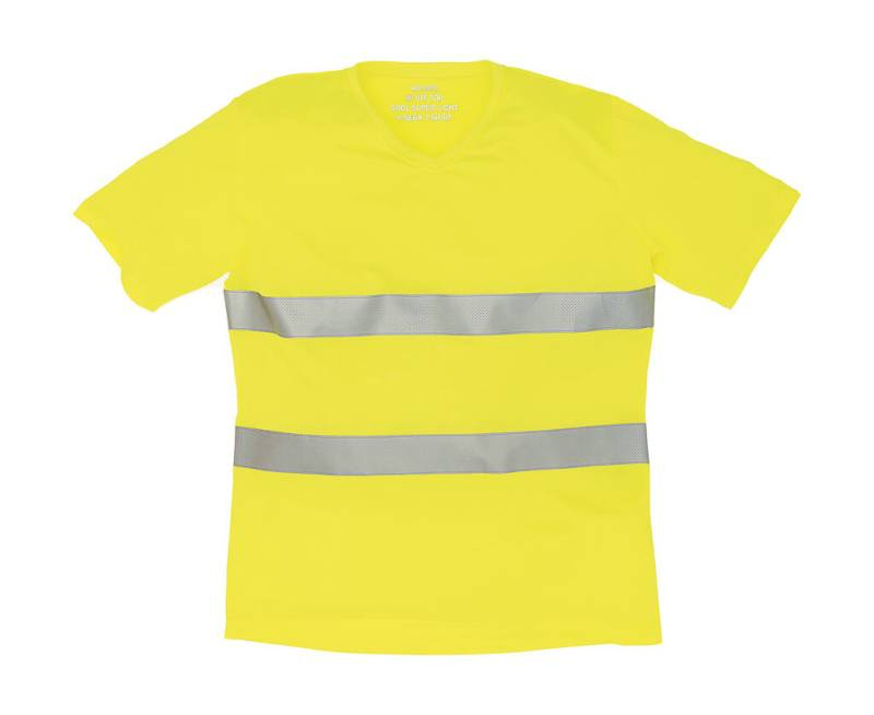Fluo Super Light V-Neck T-Shirt, fluoreszierendes Gelb – Yoko (1)
