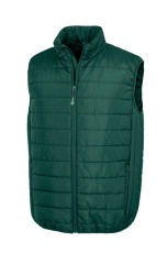 Gepolsterter Bodywarmer aus recyceltem Werbematerial, flaschengrün