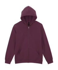 Softstyle Midweight Kapuzenpullover mit durchgehendem Reißverschluss, Kastanienbraun