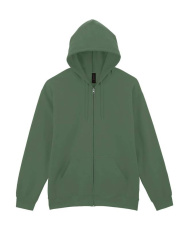 Softstyle Midweight Kapuzenpullover mit durchgehendem Reißverschluss, militärgrün