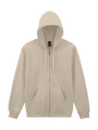 Softstyle Midweight Kapuzenpullover mit durchgehendem Reißverschluss, sandfarben, Sand