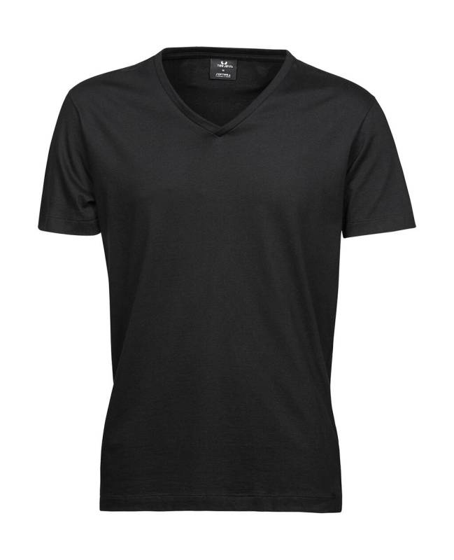 Modisches Herren-T-Shirt mit V-Ausschnitt, schwarz – Tee Jays (1)