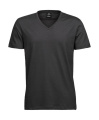 Modisches Herren-T-Shirt mit V-Ausschnitt, dunkelgrau