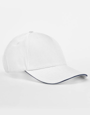 EarthAware® Clas. Bio-Baumwolle, 5-Panel-Sandwich-Peak, weiß/französisches Marineblau