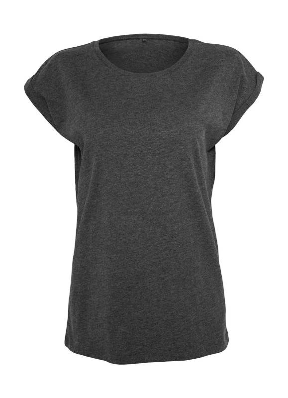 Damen-T-Shirt mit verlängerten Schultern, anthrazitgrau – Build Your Brand (1)
