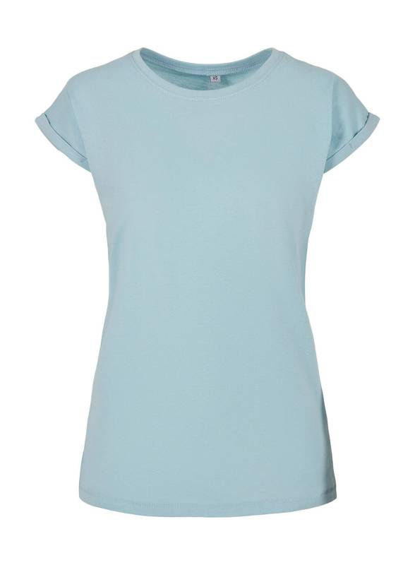 Damen-T-Shirt mit verlängerten Schultern, Ozeanblau – Build Your Brand (1)