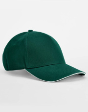 EarthAware® Clas. Bio-Baumwolle, 5-Panel-Sandwich-Peak, flaschengrün/weiß