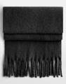 Flauschiger Schal, schwarz