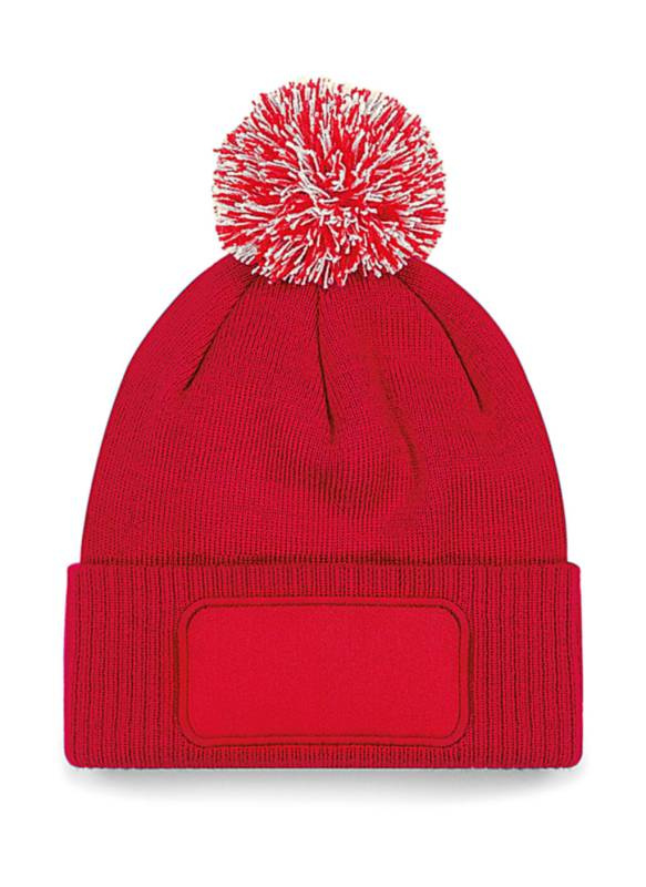 Snowstar® Patch Mütze, Klassisches Rot/Cremeweiß – Beechfield (1)
