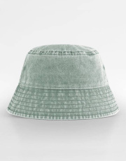 Vintage-Bucket-Hat für junge Träger, Vintage Salbeigrün