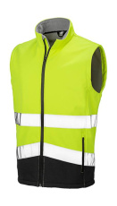 Bedruckbare Sicherheits-Softshellweste, Fluoreszierendes Gelb/Schwarz